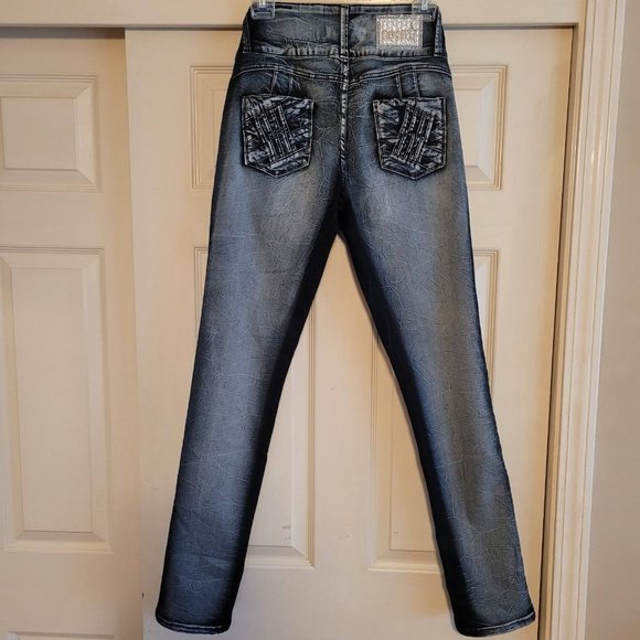 Gogo Star Skinny Jeans But Lift Black Gray Acid Wash Size 15 NWT - Picture 7 of 14